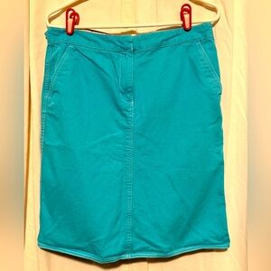 Lands End Vintage Turquoise Canvas Skirt Women's Sz 8